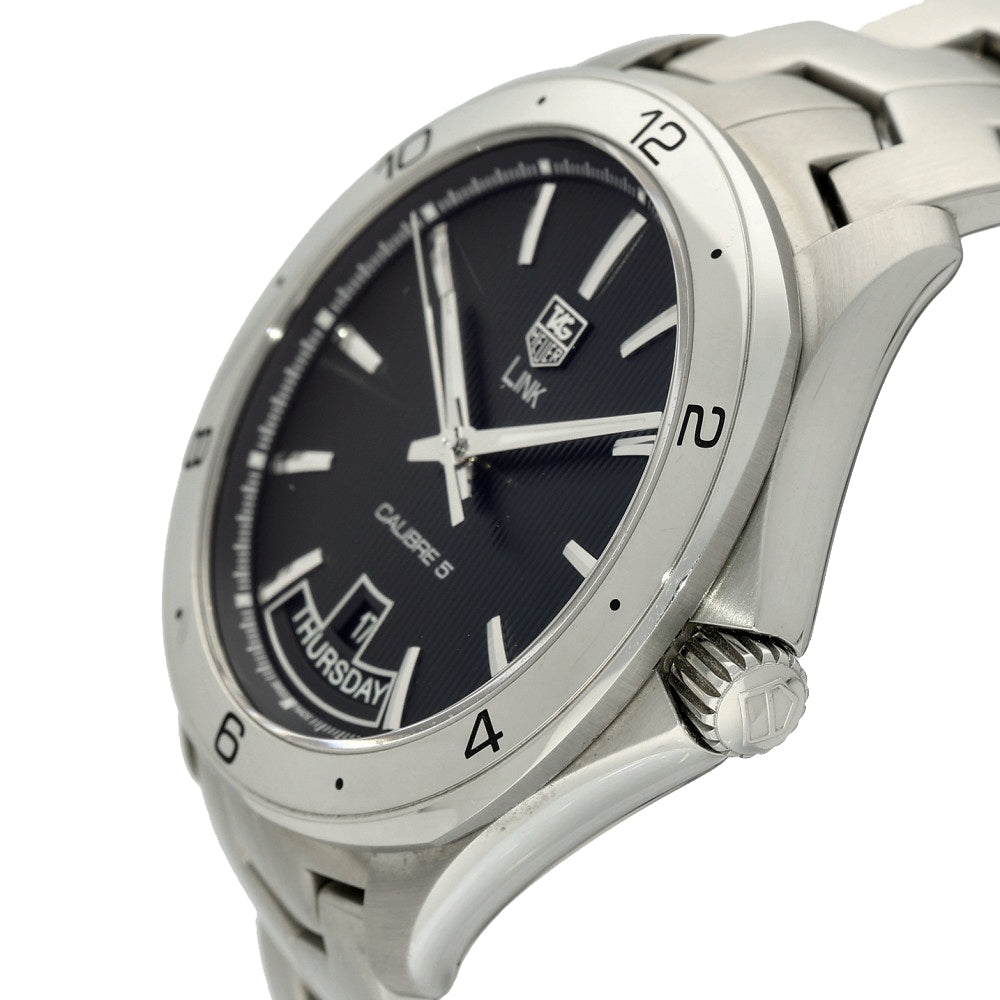 Pre-owned Tag Heuer Link Calibre 5 WAT2010 42mm Black Dial Automatic Watch