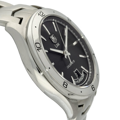 Pre-owned Tag Heuer Link Calibre 5 WAT2010 42mm Black Dial Automatic Watch