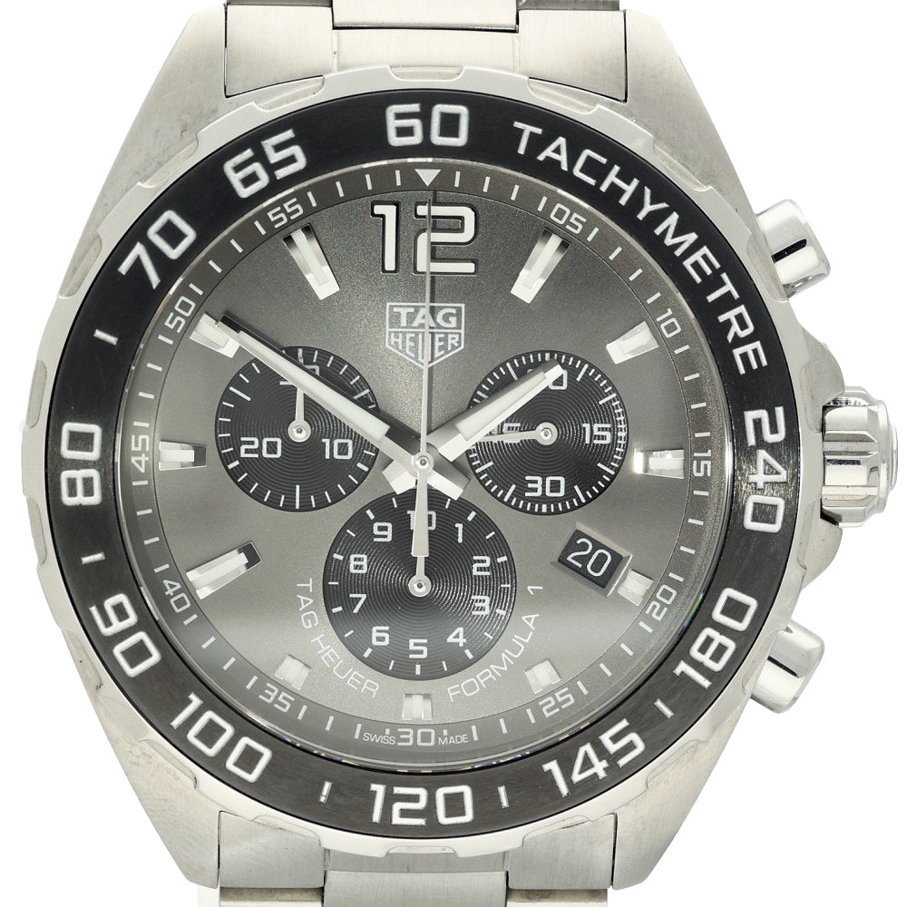 Pre-owned Tag Heuer F1 CAZ1011 Grey Dial Quartz 43mm Watch