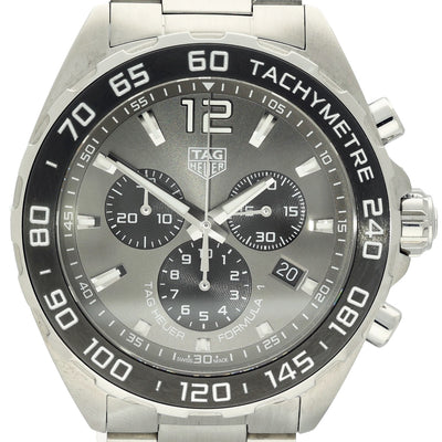 Pre-owned Tag Heuer F1 CAZ1011 Grey Dial Quartz 43mm Watch