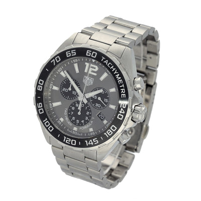 Pre-owned Tag Heuer F1 CAZ1011 Grey Dial Quartz 43mm Watch