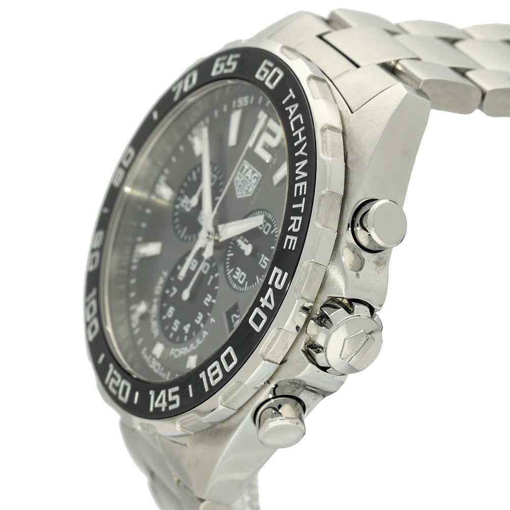 Pre-owned Tag Heuer F1 CAZ1011 Grey Dial Quartz 43mm Watch