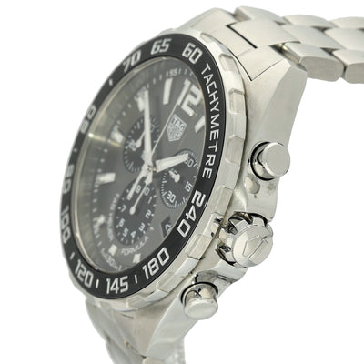 Pre-owned Tag Heuer F1 CAZ1011 Grey Dial Quartz 43mm Watch