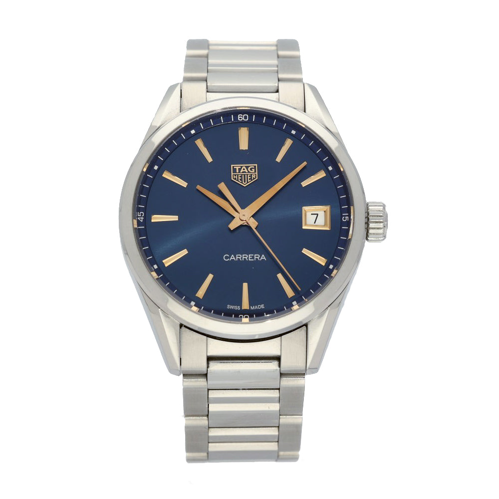 Pre-owned Tag Heuer Carrera WBK1312 36mm Blue Sunray Dial Quartz Watch