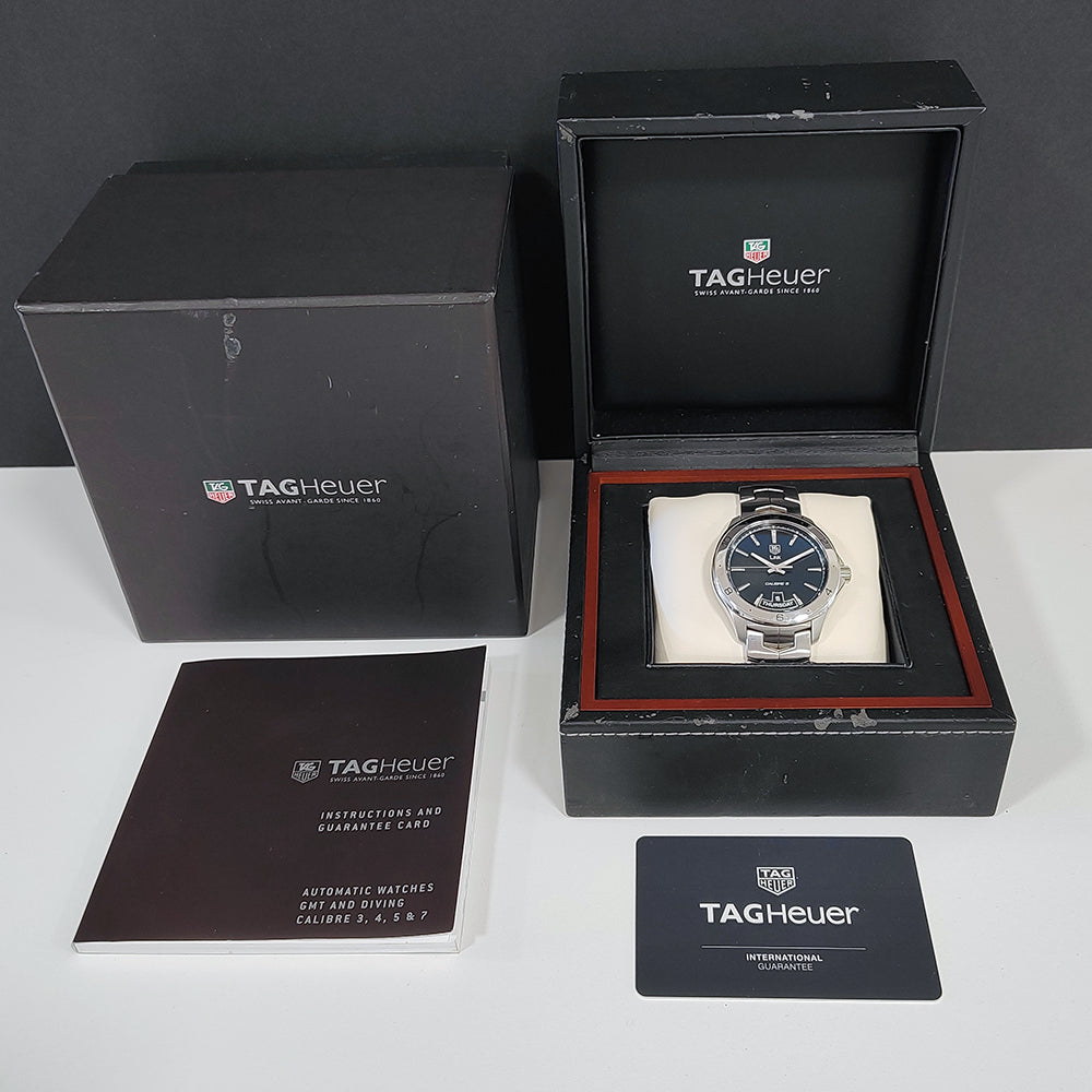 Pre-owned Tag Heuer Link Calibre 5 WAT2010 42mm Black Dial Automatic Watch
