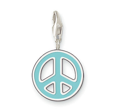 Thomas Sabo Blue Peace Symbol Silver Charm 0574