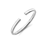 Silver Hollow Hinged Open Cuff Bangle