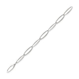 Silver 7" Hollow Loose Oval Link Belcher Bracelet With Oval Lobster Clasp