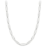 Silver Hollow 18" Loose Oval Belcher Link Chain With Oval Lobster Clasp