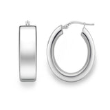 Silver Hollow Square Tubed Oval Hoops