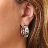 Silver Hollow Square Tubed Oval Hoops