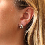 Silver Tear Drop Studs