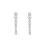 Silver Graduated Round Drop Earrings