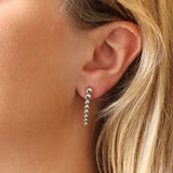Silver Graduated Round Drop Earrings