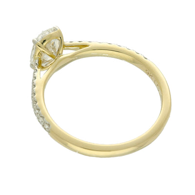 9ct Yellow Gold Laboratory-Grown 1ct Oval Diamond Solitaire Ring with Diamond Shoulders