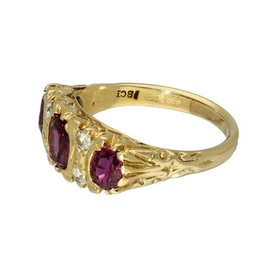 Pre-owned 18ct Yellow Gold Diamond & Purple Spinel Dress Ring