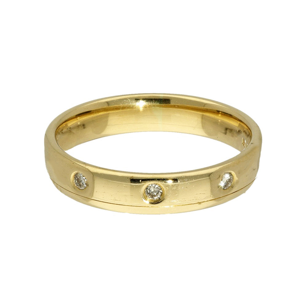 Pre-owned 18ct Yellow Gold 3.8mm Diamond Set Band Ring