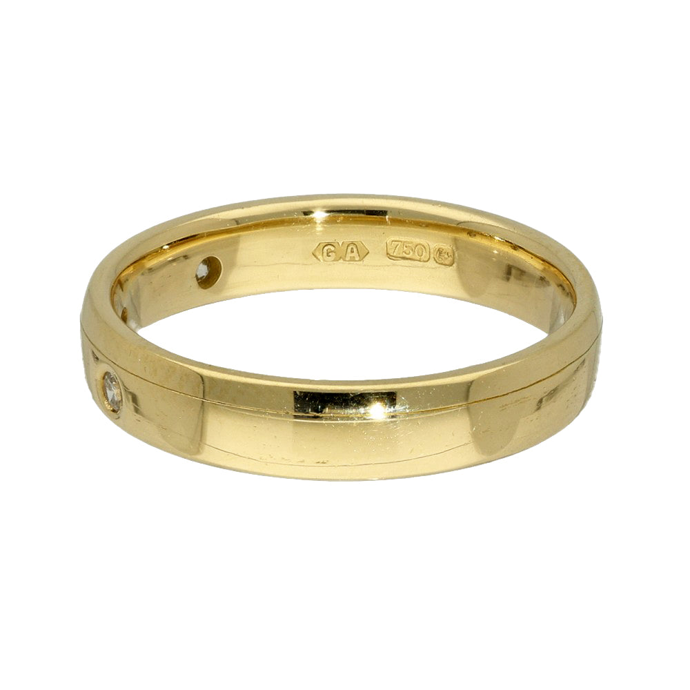 Pre-owned 18ct Yellow Gold 3.8mm Diamond Set Band Ring