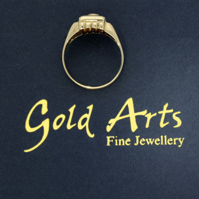 Pre-owned 9ct Yellow Gold Onyx 'G Initial' Seal Signet Ring