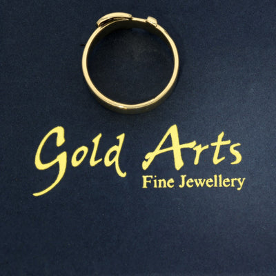 Pre-owned Large Plain 9ct Yellow Gold 8mm Buckle Ring 9.8g