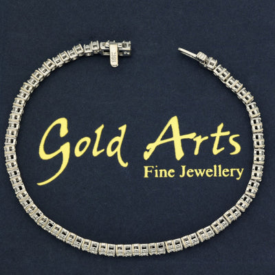 18ct White Gold 2ct Diamond Tennis Line Bracelet