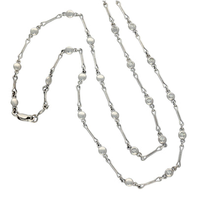 Pre-owned Large 18ct White Gold 2ct Diamond Pendant Cascade Drop Necklace