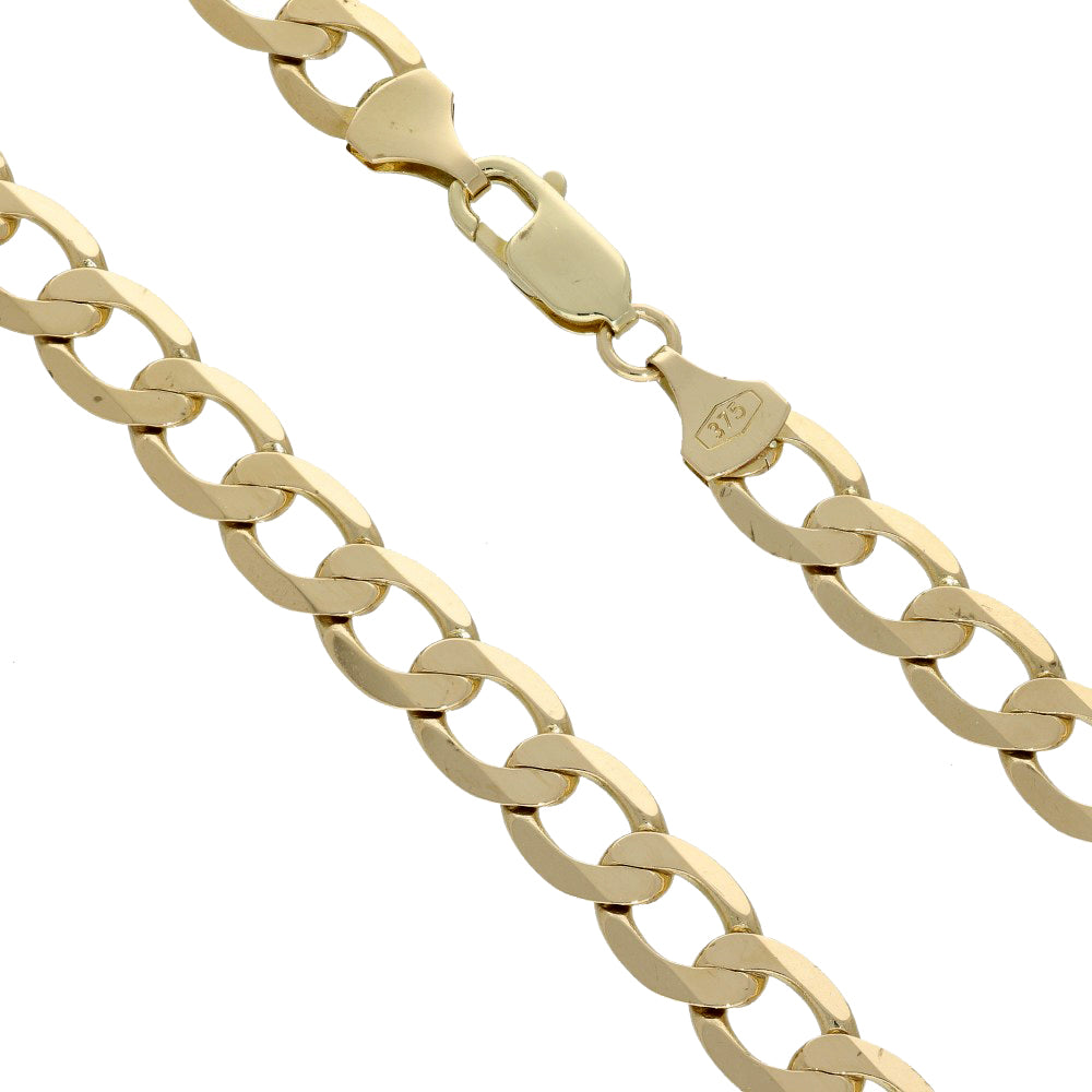 Pre-owned 7mm Solid 9ct Yellow Gold 20" Flat Curb Chain 30.5g