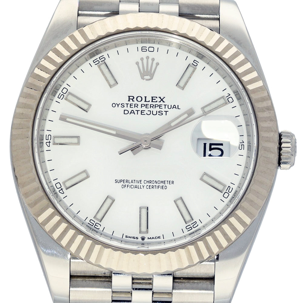 Pre-owned Rolex Datejust 41mm 126334 White Dial 2023 Watch