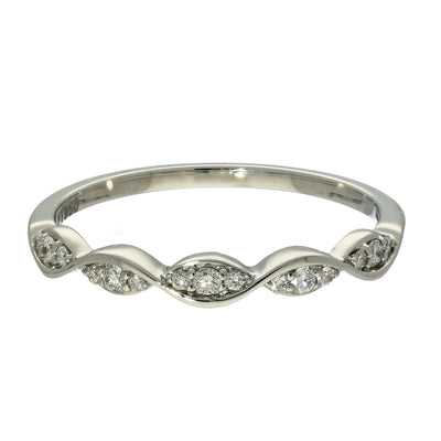 Platinum Diamond Wave Half Eternity Ring