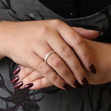 Silver 3mm Floral Patterned Band