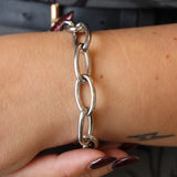 Silver 7.5" Chunky Oval Link Bracelet
