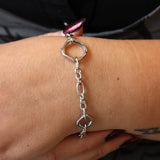 Silver 7.5" Freeform Fancy Link Bracelet