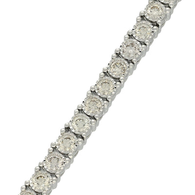 9ct White Gold Diamond Tennis Bracelet - 3.47ct