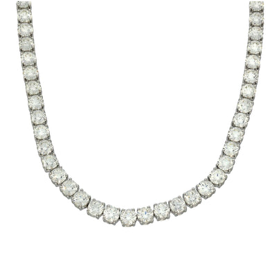 18ct White Gold Diamond Tennis Necklace - 22.8ct Round Brilliant Cuts