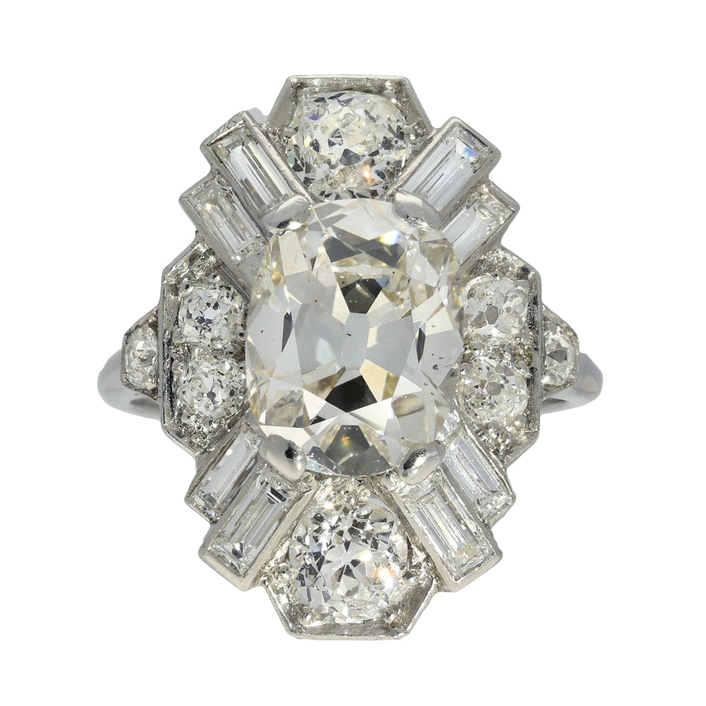 Platinum Vintage Art Deco Diamond Cocktail Ring