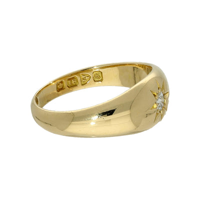 Antique 18ct Yellow Gold Old Cut Diamond Gypsy Ring c.1915