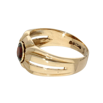 Vintage 9ct Rose Gold & Garnet Gypsy Signet Ring