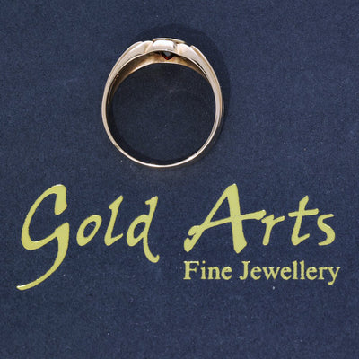 Vintage 9ct Rose Gold & Garnet Gypsy Signet Ring