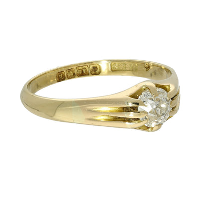 Antique 18ct Yellow Gold 0.76ct Old Cut Diamond Ring c.1929