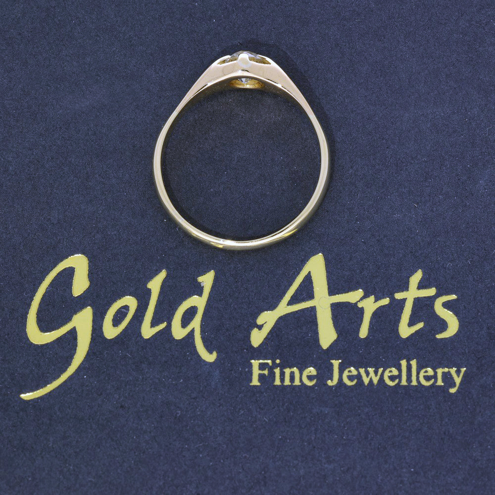 Antique 18ct Yellow Gold 0.76ct Old Cut Diamond Ring c.1929