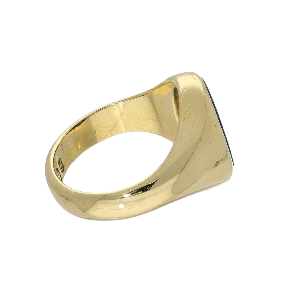 Vintage Small 18ct Yellow Gold Lapis Lazuli Signet Ring c.1959