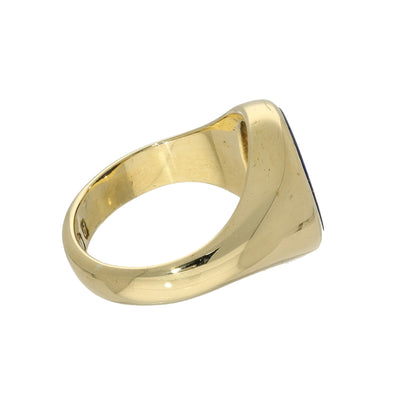Vintage Small 18ct Yellow Gold Lapis Lazuli Signet Ring c.1959