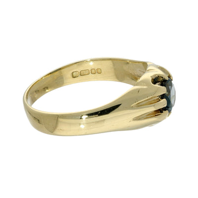 Pre-owned 9ct Yellow Gold & Teal Spinel Gypsy Signet Ring