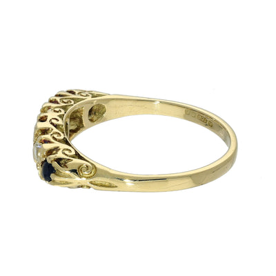 Pre-owned 18ct Yellow Gold Sapphire & Diamond Dress Ring