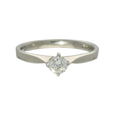 Pre-loved Platinum 0.30ct Diamond Compass Set Solitaire Ring