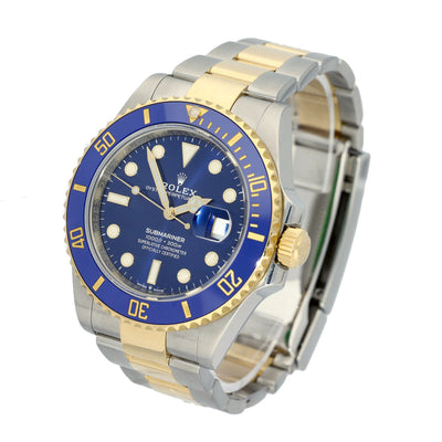 Pre-owned Rolex Submariner 126613LB Blue Dial Two-Tone Automatic Watch