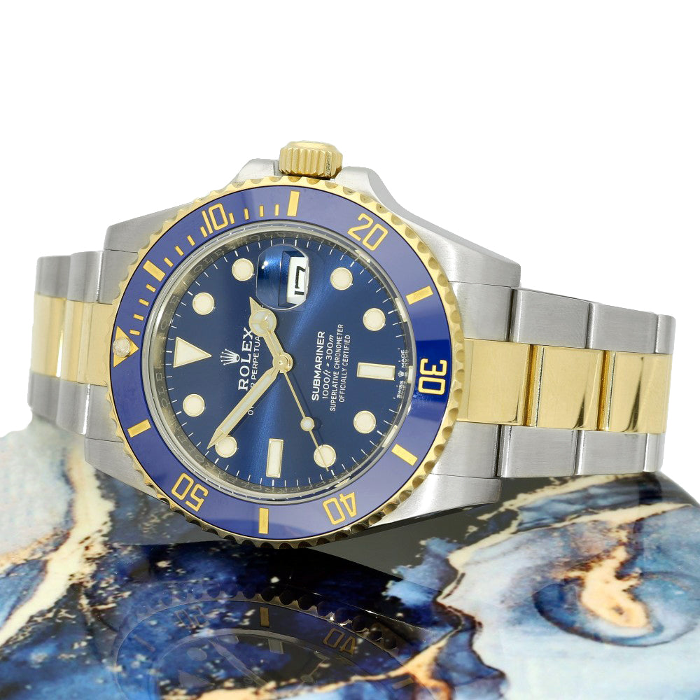 Pre-owned Rolex Submariner 126613LB Blue Dial Two-Tone Automatic Watch