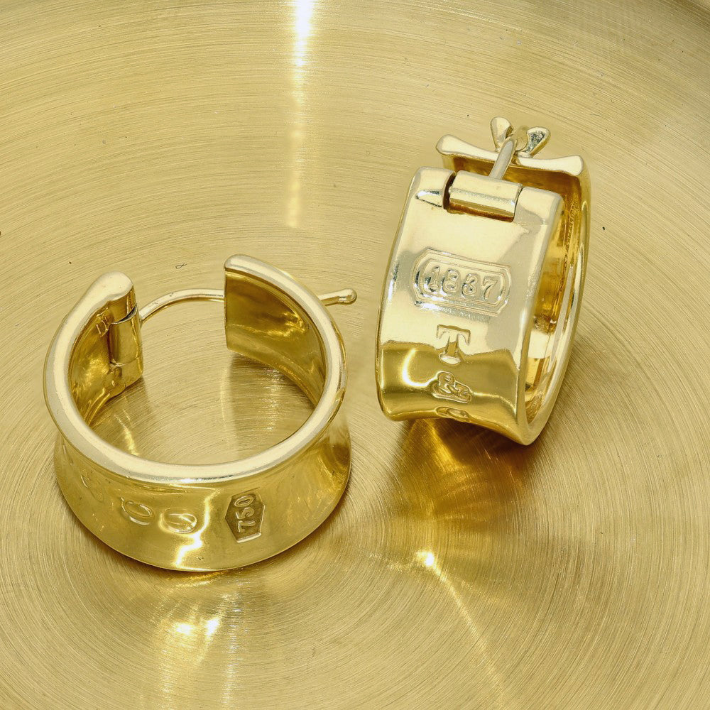 Pre-loved 18ct Yellow Gold Tiffany & Co 1837 Wide Hoop Earrings