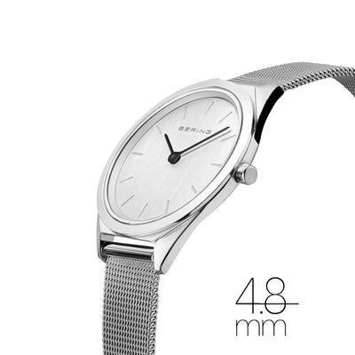 Unisex Bering Ultra Slim Polished Silver Milanese Steel Watch 17031-000