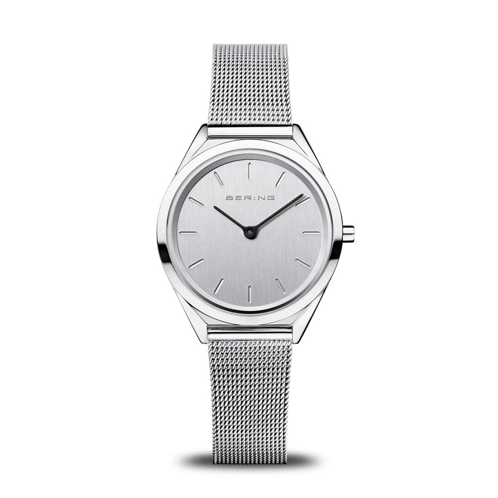Unisex Bering Ultra Slim Polished Silver Milanese Steel Watch 17031-000